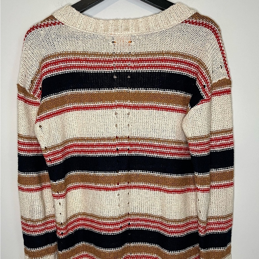 COPY - Tory Burch Striped Short Sleeve Linen Blend Sweater Size Small - Picture 8 of 16